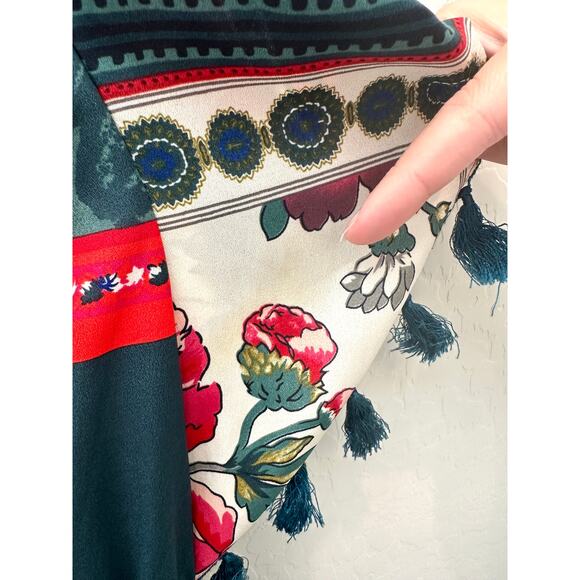 ANTHROPOLOGIE | Vanessa Virginia Tassel Patchwork Peasant Dress | Size XS - Picture 8 of 9